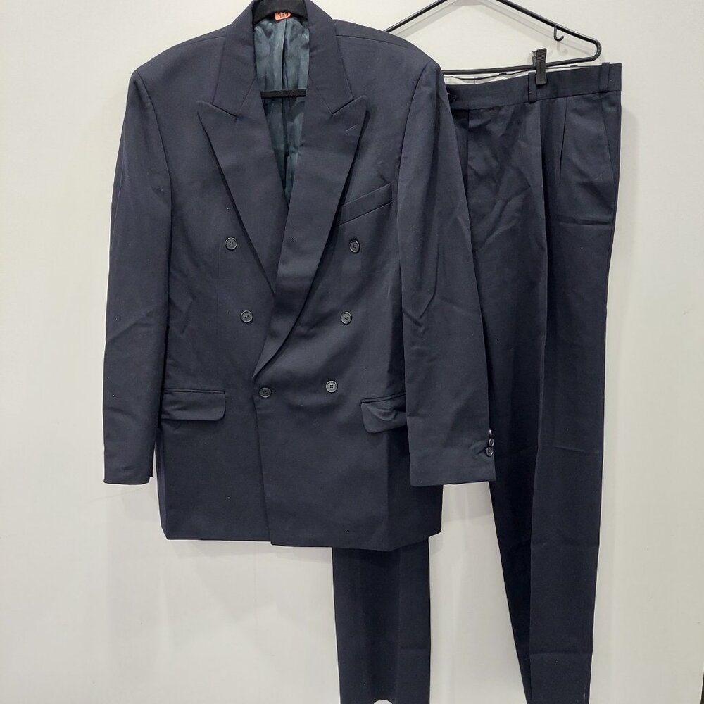 Moore's Gabardine Double Breasted Pure Wool Pants Blazer Suit Set! (44L 36W)